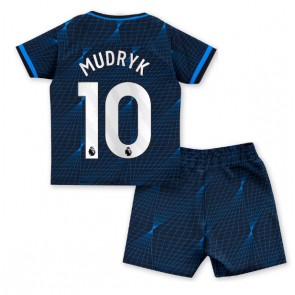 Chelsea Mykhailo Mudryk #10 Koszulka Wyjazdowych Dziecięca 2023-24 Krótki Rękaw (+ Krótkie spodenki)